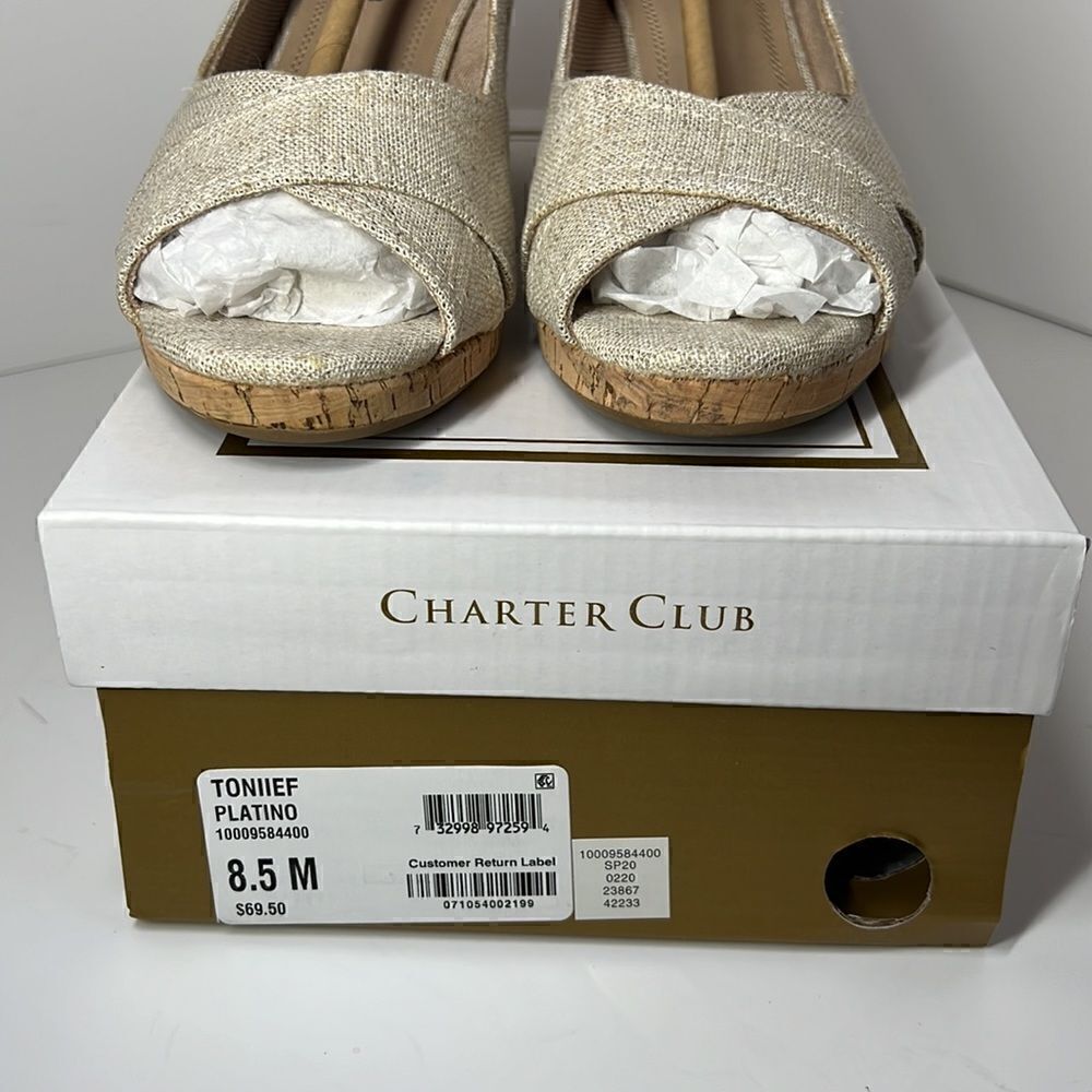 Charter Club Toniie Platino Wedge Sandals size 8.5M - Picture 7 of 8
